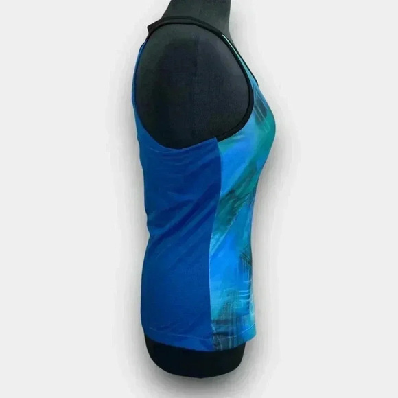 ATHLETIC WORKS ladies workout‎ racerback medium shelf bra blue/black - Picture 3 of 11